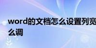 word的文档怎么设置列宽 word文档列宽怎么调