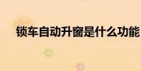 锁车自动升窗是什么功能 锁车自动升窗