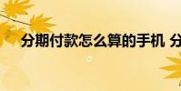 分期付款怎么算的手机 分期付款怎么算