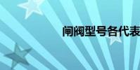 闸阀型号各代表什么