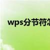 wps分节符怎么设置 wps分节符怎么设置