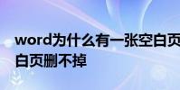 word为什么有一张空白页删不掉 word中空白页删不掉