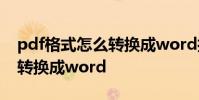 pdf格式怎么转换成word打印 pdf格式怎么转换成word