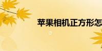 苹果相机正方形怎么设置