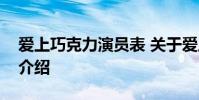 爱上巧克力演员表 关于爱上巧克力演员表的介绍