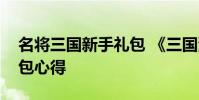 名将三国新手礼包 《三国演义》游戏新手礼包心得