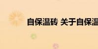 自保温砖 关于自保温砖的介绍