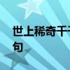 世上稀奇千千万下一句 世上奇葩千千万下一句