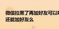 微信拉黑了再加好友可以吗 微信把你拉黑了还能加好友么