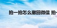 拍一拍怎么撤回微信 拍一拍怎么撤回