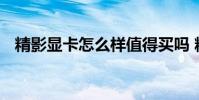 精影显卡怎么样值得买吗 精影显卡怎么样