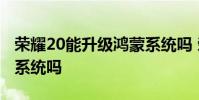 荣耀20能升级鸿蒙系统吗 荣耀20能升级鸿蒙系统吗