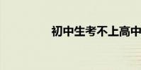 初中生考不上高中怎么办