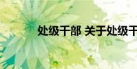 处级干部 关于处级干部的介绍