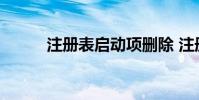 注册表启动项删除 注册表启动项