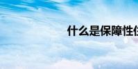 什么是保障性住房