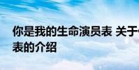 你是我的生命演员表 关于你是我的生命演员表的介绍