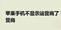 苹果手机不显示运营商了 苹果手机不显示运营商