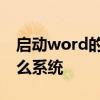 启动word的方法都有哪几种 word是一种什么系统