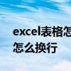 excel表格怎么设置左右键换行 excel表格中怎么换行