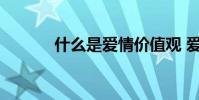 什么是爱情价值观 爱情价值观