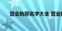 营业执照名字大全 营业执照名称要求