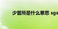少管所是什么意思 sgs是什么意思