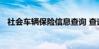 社会车辆保险信息查询 查询车辆保险信息