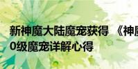 新神魔大陆魔宠获得 《神魔大陆》神魔大陆50级魔宠详解心得