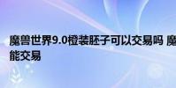 魔兽世界9.0橙装胚子可以交易吗 魔兽世界9.0橙装胚子能不能交易