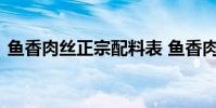 鱼香肉丝正宗配料表 鱼香肉丝正宗川菜做法