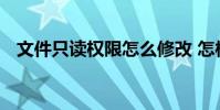 文件只读权限怎么修改 怎样修改只读文件