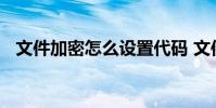 文件加密怎么设置代码 文件加密怎么设置