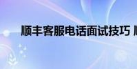 顺丰客服电话面试技巧 顺丰客服电话
