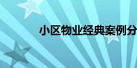 小区物业经典案例分析有哪些