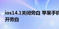 ios14.1关闭旁白 苹果手机ios14系统怎么打开旁白