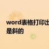 word表格打印出来是斜的怎么调正 为什么打印出来的表格是斜的